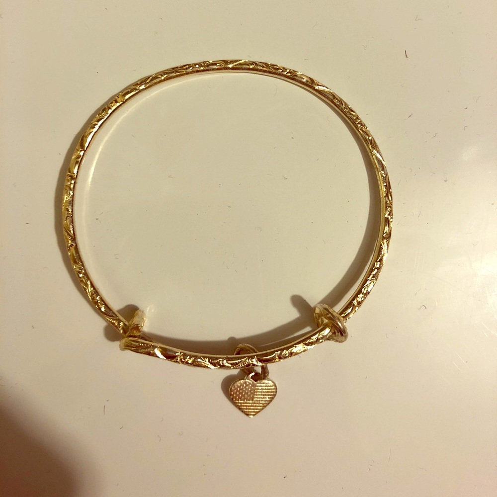 Alex and ani silver tone heart american flag